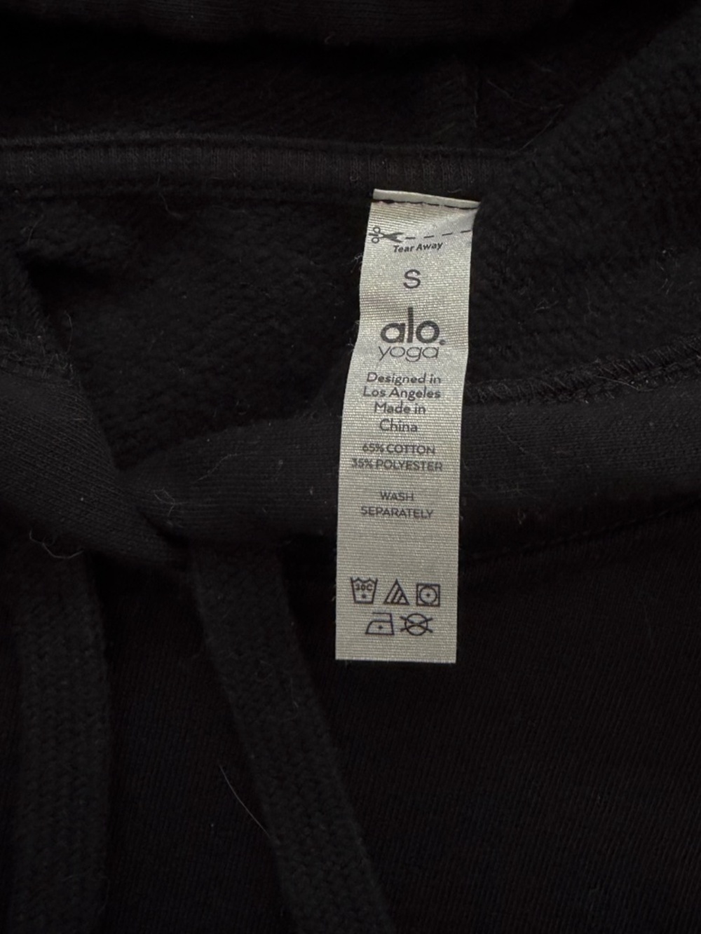 Alo Accolade Hoodie Sweatshirt - Black - Small - Picture 3 of 6